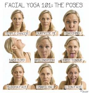Poses yoga facial